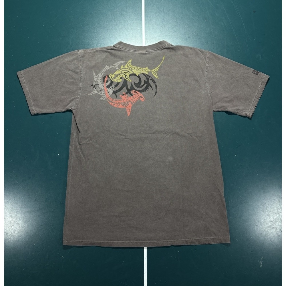 Vintage Crazy Shirts Tribal Hammerhead Shark T-Shirt Men's Large Root Beer Dyed